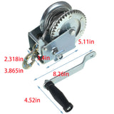 Manual Winches 1600lbs Hand Winch Boat Winch Hand Crank Winch With 32ft Cable