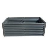6x3x2ft/8x2x2ft Metal Galvanized Raised Garden Bed Dark Grey Planter Box Outdoor