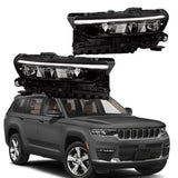 Labwork LH+RH w/Animation LED DRL Headlight For 2021-2022 Jeep Grand Cherokee L