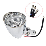 Motorcycle Chrome Visor Headlight For Bobber Chopper Dyna 12V