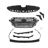 Labwork Grille+Radiator Cover+Bumper Lid+4 Bracket For Hyundai Elantra 2017-2018