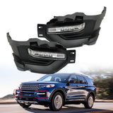 Labwork Left+Right LED Fog Lights For Ford Explorer 2020-21 Lamp Trim Cover Kit