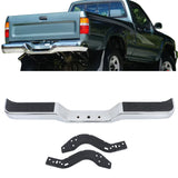 Labwork Rear Step Bumper Assembly For 1989-1995 Toyota Pickup Truck Chrome Steel