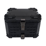 45L Motorcycle Top Case Black Aluminum Alloy Trunk with Safety Lock Universal