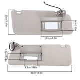 Labwork Sun Visor Left+Right Gray For Dodge Ram 1500 2500 3500 2013-2018 W/Light