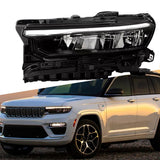 Labwork Left w/ Animation LED DRL Headlight For 2021-2022 Jeep Grand Cherokee L