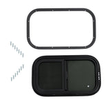 Labwork RV Camper High Privacy 24"x15" Horizontal Sliding Window with Trim Ring