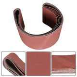 New 6 in X 48 in 80 Grit Red Sandpaper Premium Aluminum Sanding Belts 5 Pieces