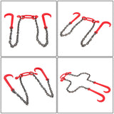 G80 3/8" x 3' V Bridle Tow Recovery Chain w/15" J-Hook & Grab Hook 15600 lbs