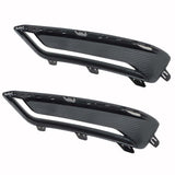 Labwork Left+Right Black Bumper Fog Lights Cover For Chevrolet Impala 2014-2020