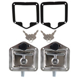 Labwork 6pcs Trailer Door Latch T-handle Locks Bent Up Handale Tool Box Key
