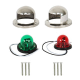 Pair Red & Green 8LED Navigation Lights Marine Bow Light Lamp for Boat Pontoon