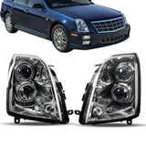 Labwork LH+RH Headlights For Cadillac STS 2005-2011 Halogen Black Housing Clear