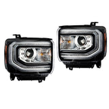 Labwork RH+LH HID Headlights&Front Bumper Face Bar For 2016-2018 GMC Sierra 1500