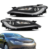 Labwork Pair Headlight For 2016-2017 Chrysler 200 w/o LED DRL Halogen