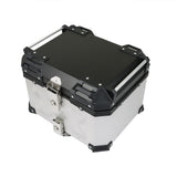 Silver Motorcycle Luggage Waterproof Tail Box Top Case Scooter Trunk Storage 45L