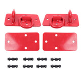 2PCS Tractor Bucket Hooks with Tie Down Ring Bolt-On Grab Hook with Back Plates Replacement for Trailer RV UTV Truck Grade 70 Forged Steel Max 15000 lbs Red