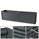 6x3x2ft/8x2x2ft Metal Galvanized Raised Garden Bed Dark Grey Planter Box Outdoor