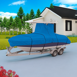 16-24ft Center Console W/ T-Top Roofs Boat Cover Heavy-Duty 420D Grey/Black/Blue