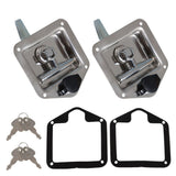 Labwork 6pcs Trailer Door Latch T-handle Locks Bent Up Handale Tool Box Key