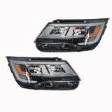 Labwork Right+Left Headlights For 2016-18 Ford Explorer Halogen W/LED DRL Chrome