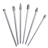 6PACK 10mm Rotary Aluminum Cut Burr 6mm 1/4" Shank 150mm Long Reach Carbide Burs