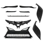 Labwork Front Grille Blk Trim Fog Light Bezel Set For Toyota Camry SE 21-23 9pcs