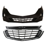 Labwork Front Upper Grille+Front Bumper Assembly For Chevy Equinox 2018 2019