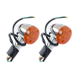 2x Light Motorcycle Amber Chrome Front Rear Turn Signal Blinker Indicator