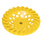 Yellow Grinding Wheel 7-Inch Diamond Cup Concrete Arbor 5/8 - 11-Inch RPM 8600