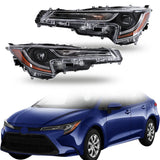 Labwork Left+Right Headlight For Toyota Corolla L LE Base 2023 2024 LED Headlamp