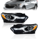 Labwork Left+Right Headlight For 2018-2021 Chevy Equinox LT HID w/LED DRL Chrome