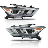Labwork Driver&Passenger Headlights For 2016-2018 Nissan Maxima LED Chrome Clear