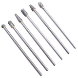 6PACK 10mm Rotary Aluminum Cut Burr 6mm 1/4" Shank 150mm Long Reach Carbide Burs