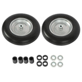2-Pack 14.5" Flat-Free Wheelbarrow Tires with 3/4" Bearings & Spacers Solid Foam Garden Cart Wheels 4.80/4.00-8