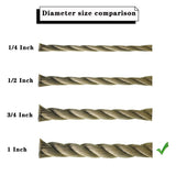 1"×100' PP Manila Rope 3 Strand Twisted Rope Arborist Bull Rope Climbing Rope