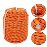1/2"×150' Orange & Black 48 Strands Polyester Braided Arborist Bull Rope 6500lbs