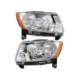 Labwork Headlights Assembly For Jeep Grand Cherokee 11-13&Compass 11-17 Halogen