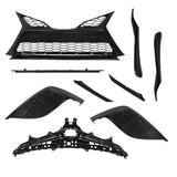 Labwork Front Grille Blk Trim Fog Light Bezel Set For Toyota Camry SE 21-23 9pcs