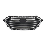 Labwork Grille+Radiator Cover+Bumper Lid+4 Bracket For Hyundai Elantra 2017-2018