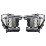 Labwork Left+Right LED Headlight&Front Upper Grille For 2021-23 GMC Yukon Black