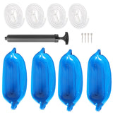4 Ribbed Marine 6.5" X 23" Boat Fender Vinyl Bumper Dock Shield Protection Blue