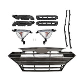 Labwork Front Grille W/ Fog Lights Bracket Molding Set For 19-20 Hyundai Elantra