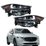 Labwork Pair Front Headlights For 2022-24 Mazda CX-5 Clear Lens Non-AFS&LED DRL