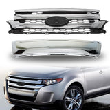 Labwork Front Upper Side Grille For Ford Edge 11-14 Chrome Mounting&Trim Molding