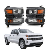 Labwork Left+Right Headlight For 2019-2021 Chevy Silverado 1500 Halogen Assembly