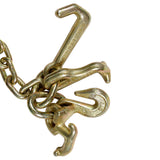 w/ R T J&Grab Hook 2PCS G70 5/16''x10' Transport Tow Chain J Hook Long Shank