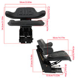 Black Tractor Suspension Seat For Ford / New Holland 4000 4100 4600 4610 5100