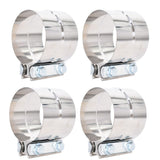 Labwor Stainless Exhaust Clamp Step Clamps Lap Joint 4pc 3" For Catback Muffler