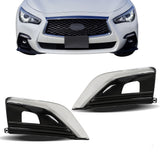 Labwork RH+LH Bumper Fog Light Cover For Infiniti Q50 18-20 Electroplated Trim